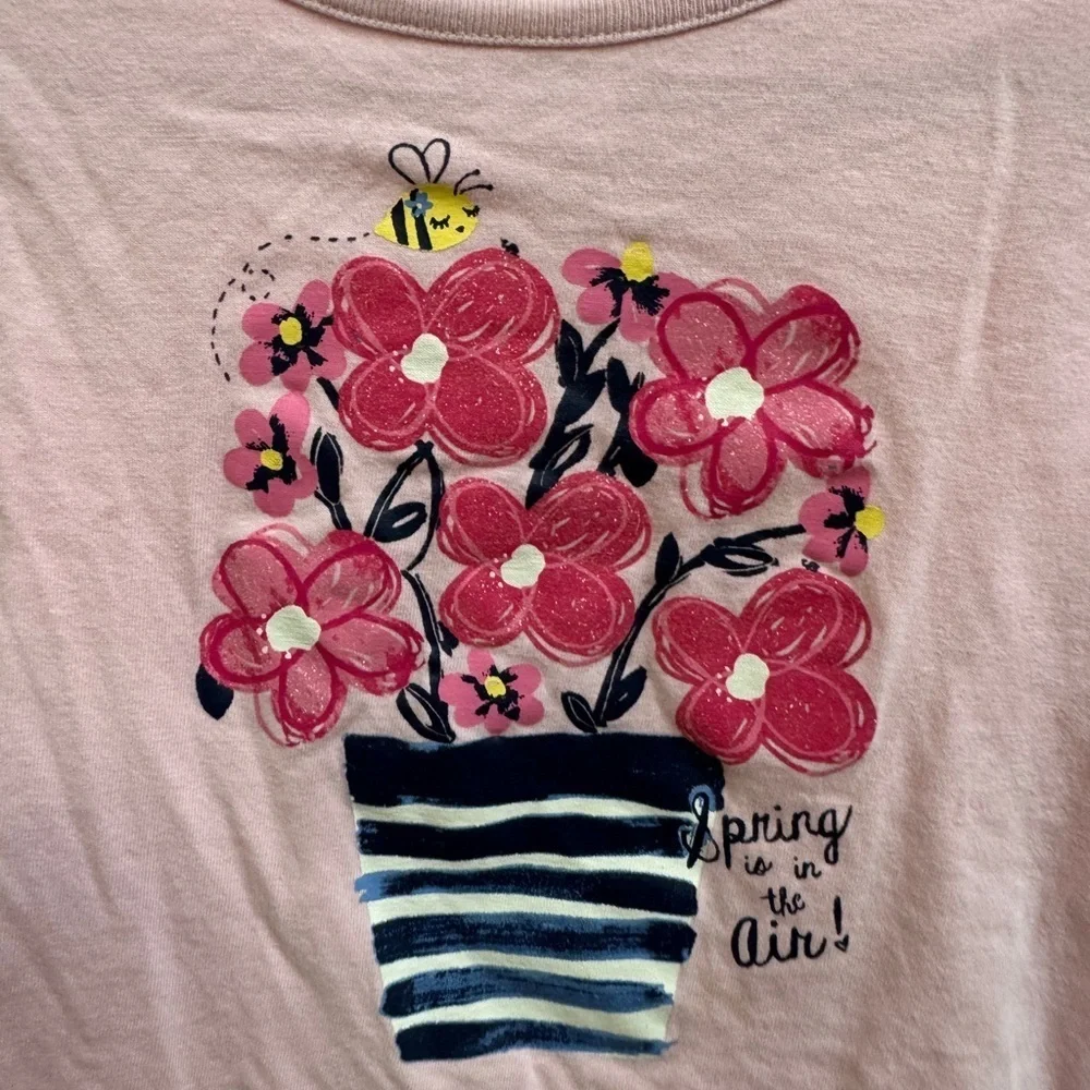 Gymboree 3T Girls Spring is in the Air Pink Long Sleeve Floral Tee Shirt Blouse